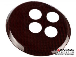 FIAT 500 Gear Panel in Carbon Fiber - Dark Red Candy